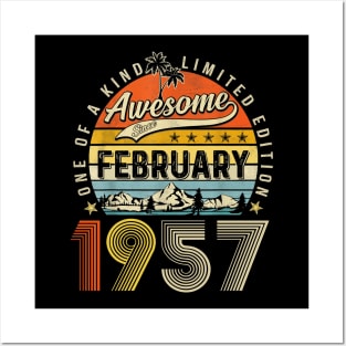 Awesome Since February 1957 Vintage 66th Birthday Posters and Art